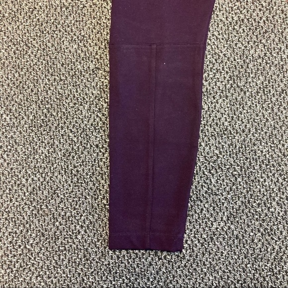 LYSSE Sz  L High Rise Purple Black Hip Accent Compression Partly Lined Leggings - Picture 3 of 7